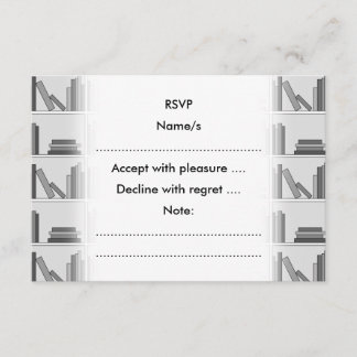 Bücher auf dem Schelf. Monochrome. RSVP Karte
