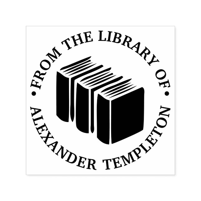 Bücher "Aus der Bibliothek" Name Monogram Permastempel (Design)