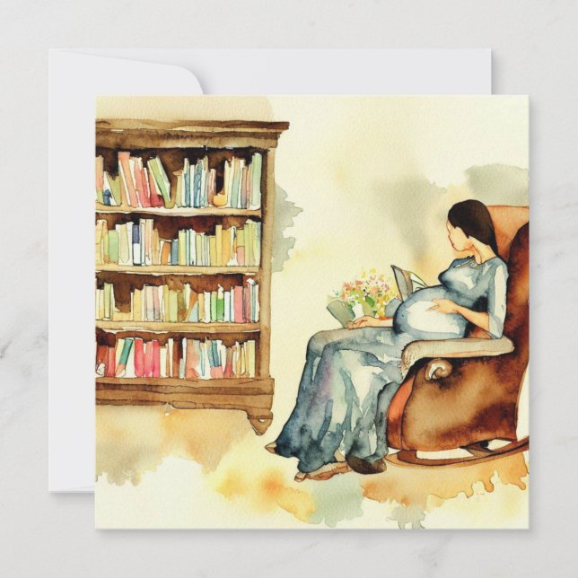 Bücher & Baby:Märchen und Fabeln, eine Babydusche Einladung (Vorderseite)