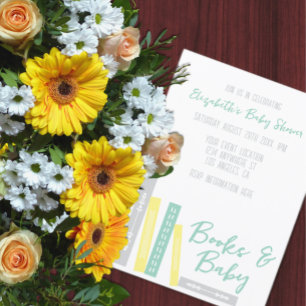 Bücher Baby Shower Einladung