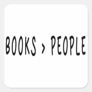 Bücher besser als Menschen, Notebook-Aufkleber buc Quadratischer Aufkleber