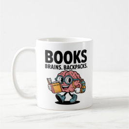 Bücher Brains Rucksäcke Kawaii Brain Reading Schoo Kaffeetasse