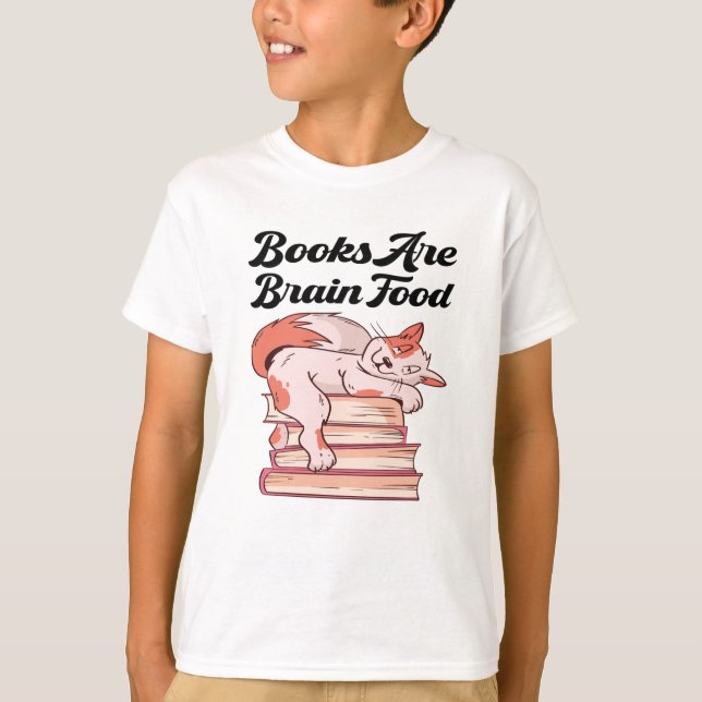 Bücher - Bücher sind Hirnfutter T-Shirt (Vorderseite)