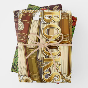 Bücher Bücherliebhaber Schriftsteller Leser Biblio Geschenkpapier Set