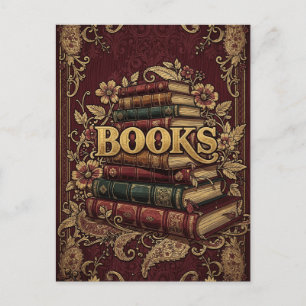 Bücher Bücherliebhaber Schriftsteller Leser Biblio Postkarte