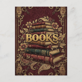 Bücher Bücherliebhaber Schriftsteller Leser Biblio Postkarte