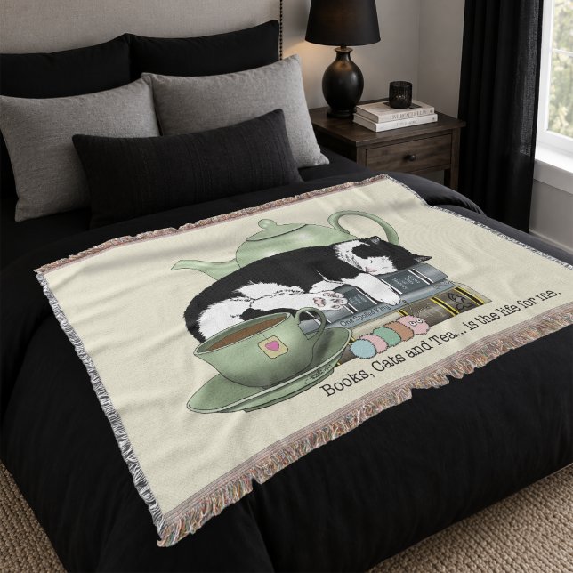 Bücher Cat Tee Niedlich Decke (Von Creator hochgeladen)