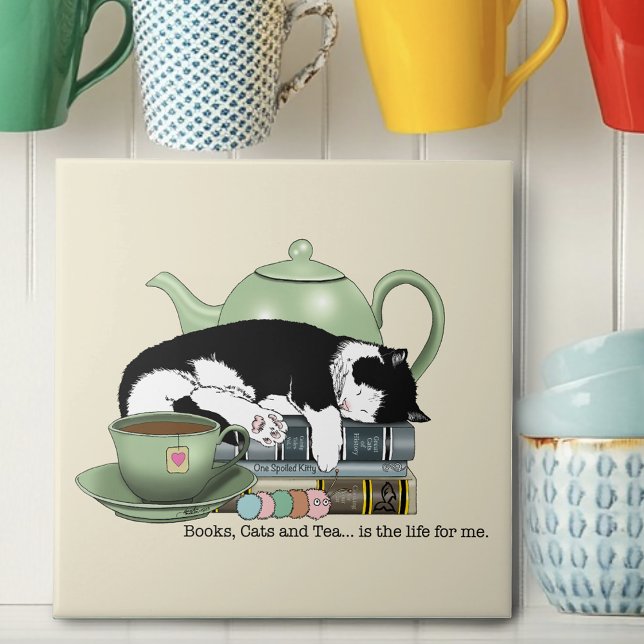 Bücher Cat Tee Niedlich Fliese (Von Creator hochgeladen)