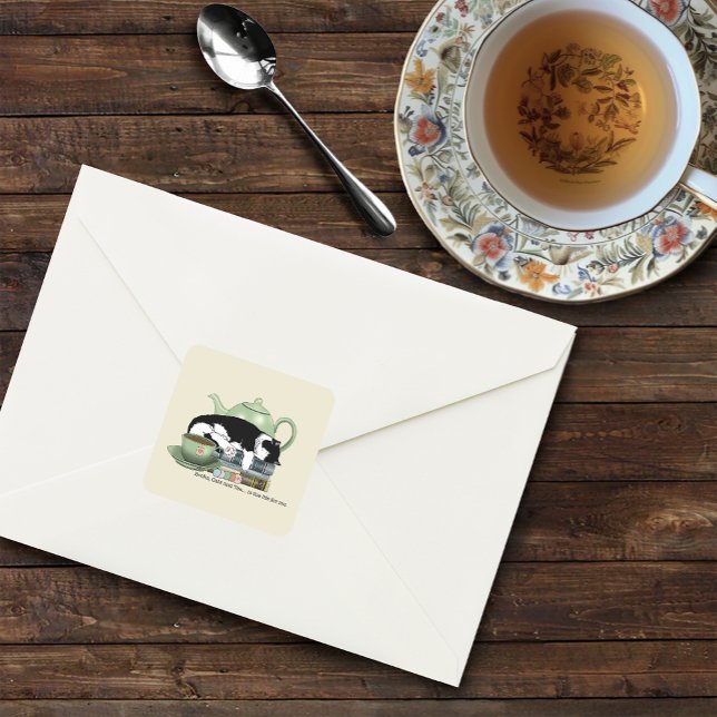 Bücher Cat Tee Niedlich Quadratischer Aufkleber (Von Creator hochgeladen)