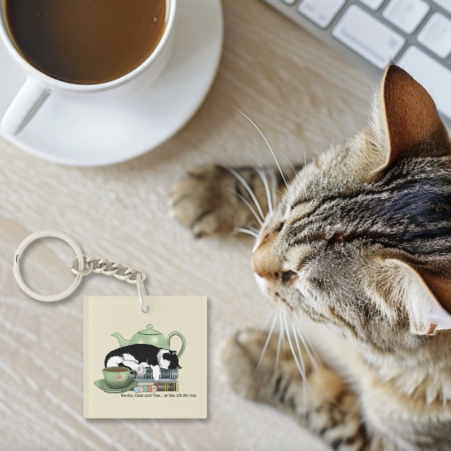 Bücher Cat Tee Niedlich Schlüsselanhänger (Von Creator hochgeladen)