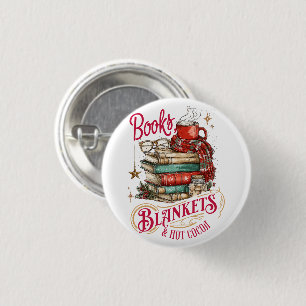 Bücher, Decken und heiße Schokolade  Button