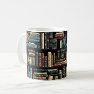 Bücher der virtuellen Bibliothek Kaffeetasse