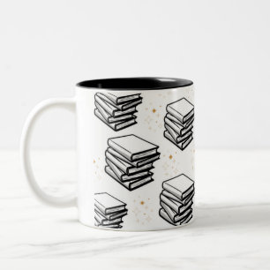 "Bücher-Design" Zweifarbige Tasse
