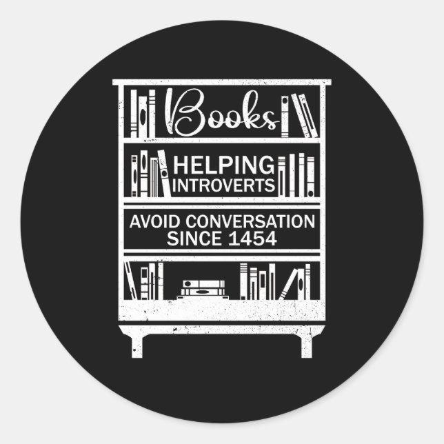 Bücher, die den Introvertierten helfen, das Buch L Runder Aufkleber (Vorderseite)