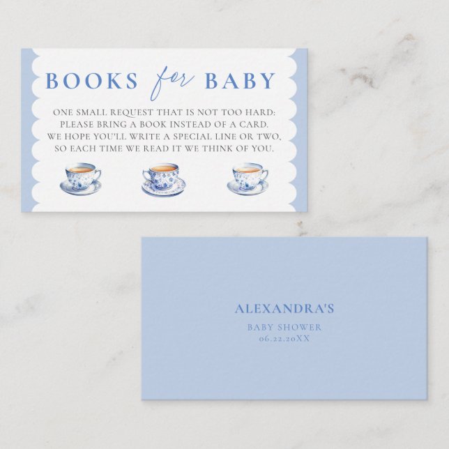 Bücher Einsetzen Tee Brauen Skript Junge Baby-Part Begleitkarte (Vorne/Hinten)