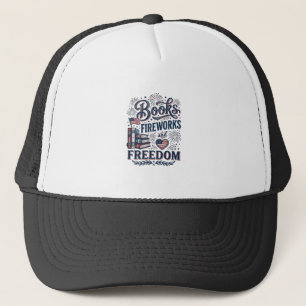 Bücher Feuerwerk und Freiheit Patriotischer Leser- Truckerkappe