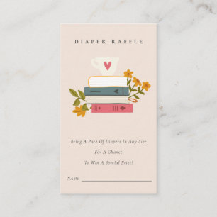 Bücher Floral Diaper Raffle Mum Baby Dusche Begleitkarte