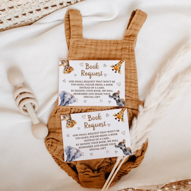 Bücher fordern moderne TierBaby-Dusche Begleitkarte (Von Creator hochgeladen)