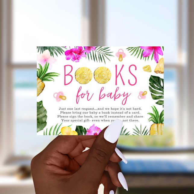 Bücher für Ananas und Schnuller Dusche Rosa Einladung (Von Creator hochgeladen)