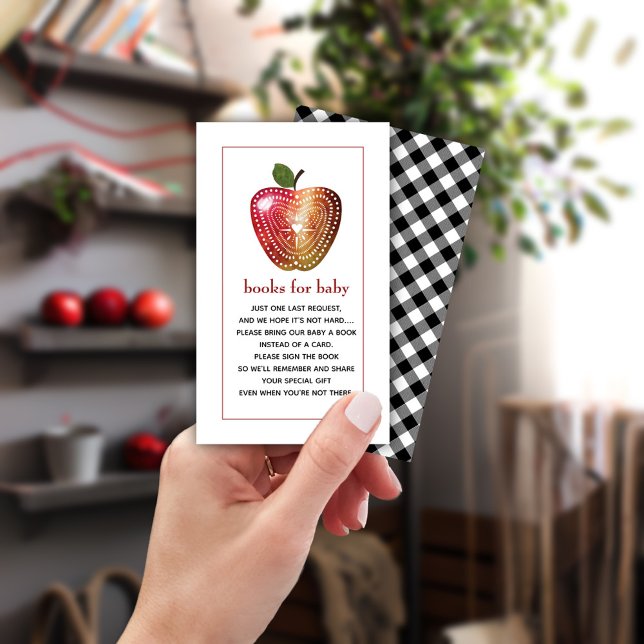 Bücher für Baby Apple Baby Dusche Buchanfrage Begleitkarte (Von Creator hochgeladen)