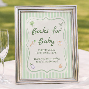 Bücher für Baby auf dem Bauernmarkt-Baby-Shower Poster