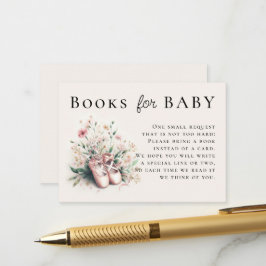 Bücher für Baby Ballerina Schuhe Rosa Wildblumen Begleitkarte