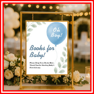 Bücher für Baby Balloon Eucalyptus Baby Shower SIG Poster