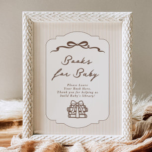 Bücher für Baby Bebe Café Brauner Bogen Handgezeic Poster