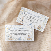 Bücher für Baby Blau Florale Babyparty