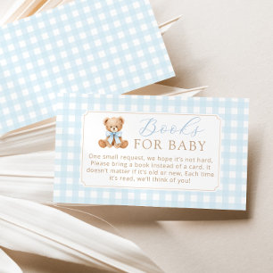 Bücher für Baby Blau Gingham Teddybär Begleitkarte