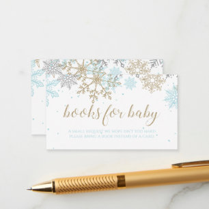 Bücher für Baby Blue Gold Snowflake Umschließungsk Begleitkarte