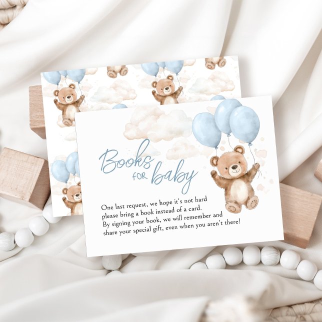 Bücher für Baby Blue Teddy Bear Baby Dusche Begleitkarte (Von Creator hochgeladen)