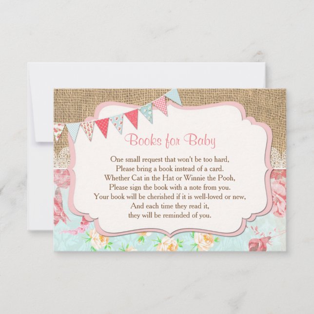 Bücher für Baby, Blumenbeutelbücher Einladung (Vorderseite)