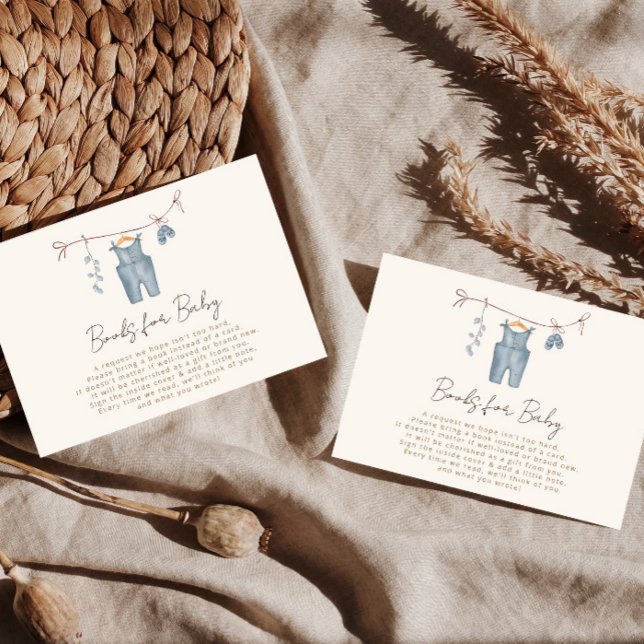 Bücher für Baby Boho Babykleidung Aquarell Begleitkarte (Von Creator hochgeladen)