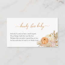 Bücher für Baby Boho Floral Pumpkin Baby Dusche