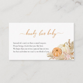 Bücher für Baby Boho Floral Pumpkin Baby Dusche Begleitkarte