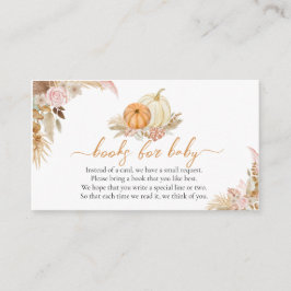 Bücher für Baby Boho Floral Pumpkin Baby Dusche Begleitkarte