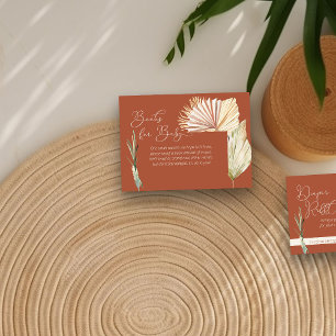 Bücher für Baby Boho Foliage Terracotta Babydusche Begleitkarte