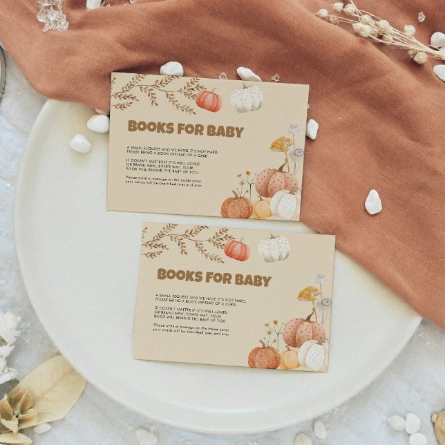 Bücher für Baby Boho Pumpkin Baby Dusche Mitteilungskarte (Von Creator hochgeladen)