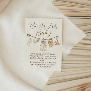 Bücher für Baby Boho Wäscheleine Babyparty Begleitkarte