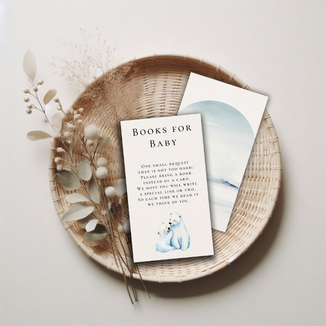 Bücher für Baby Boy Polar Mama Bear Cub Babydusche Begleitkarte (winter boy baby shower bearly wait polar bear mama cub watercolor cute adorable love books for baby )