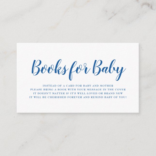 Bücher für Baby Bright Blue Polka Dot Baby Dusche Begleitkarte (Vorderseite)
