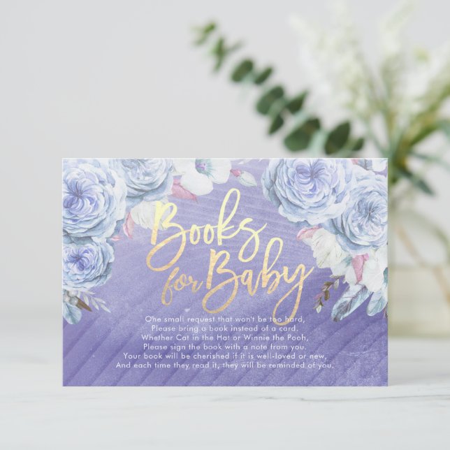Bücher für Baby / Buchanfrage mitbringen Einladung (Stehend Vorderseite)