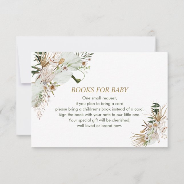 Bücher für Baby, Buchungsanfrage, Babydusche Boho Einladung (Vorderseite)