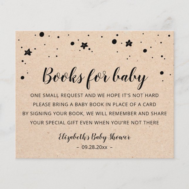 Bücher für Baby Card Template Baby Dusche Party (Vorderseite)