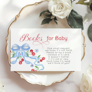 Bücher für Baby Cherry Blue Bow Baby Dusche Begleitkarte