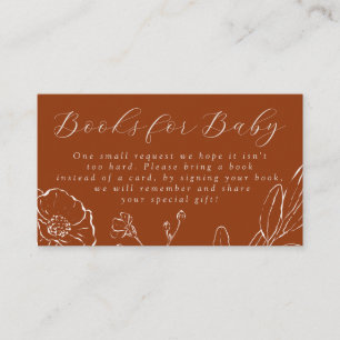 Bücher für Baby Elegant Burnt Orange Botanical Begleitkarte