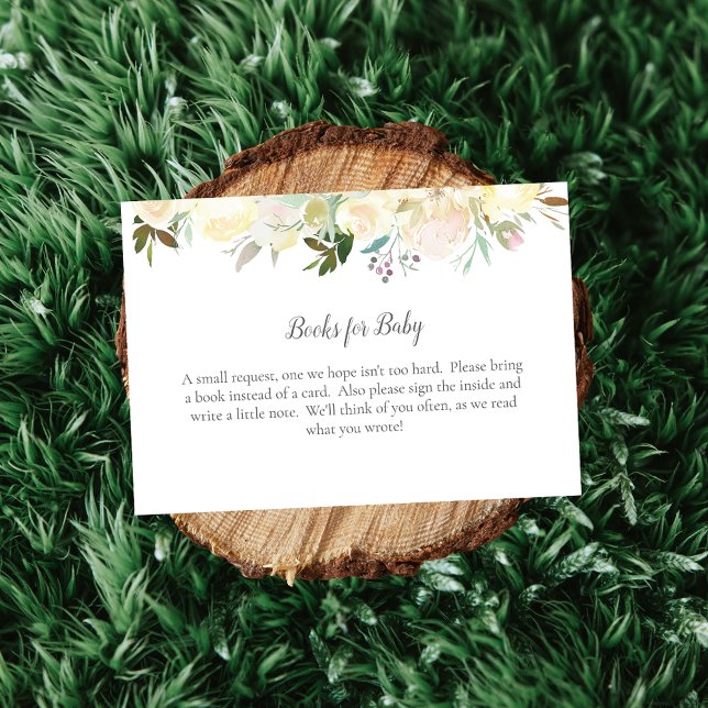 Bücher für Baby Elegant White Rose Begleitkarte (Von Creator hochgeladen)