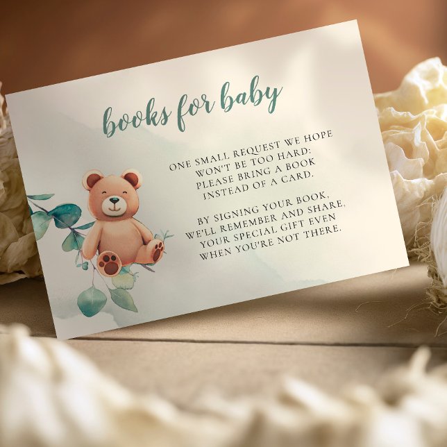 Bücher für Baby Enclosure Card Baby Bear Dankeskarte (Von Creator hochgeladen)