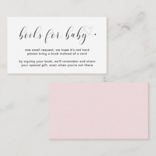 Bücher für Baby Girl Heart Pink Simple Baby Dusche Begleitkarte